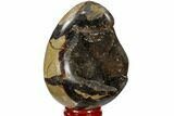 Septarian Dragon Egg Geode - Black Crystals #118753-1
